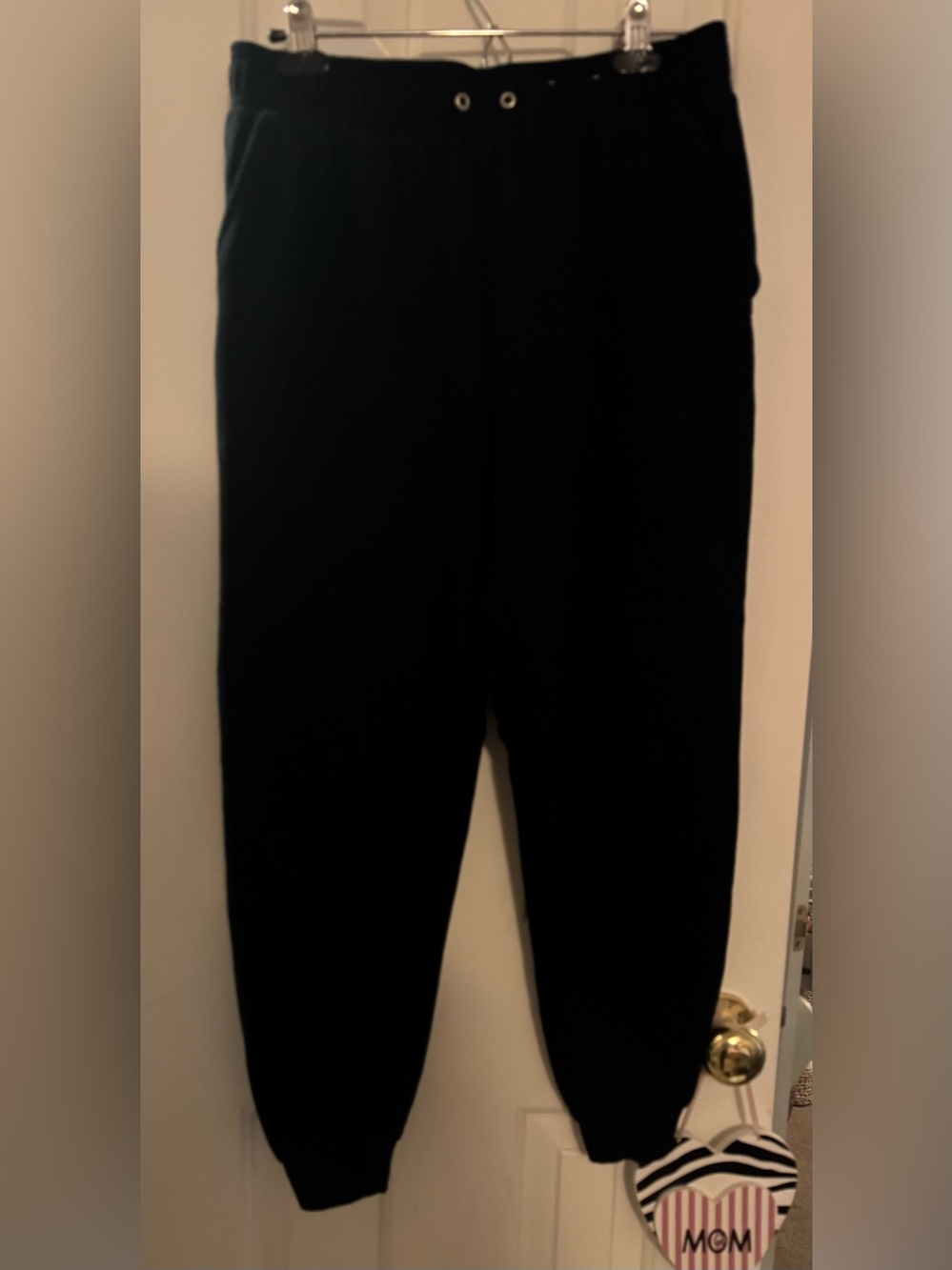 Auden Black Casual Jogger Sweatpant with Elastic Waist Black Medium